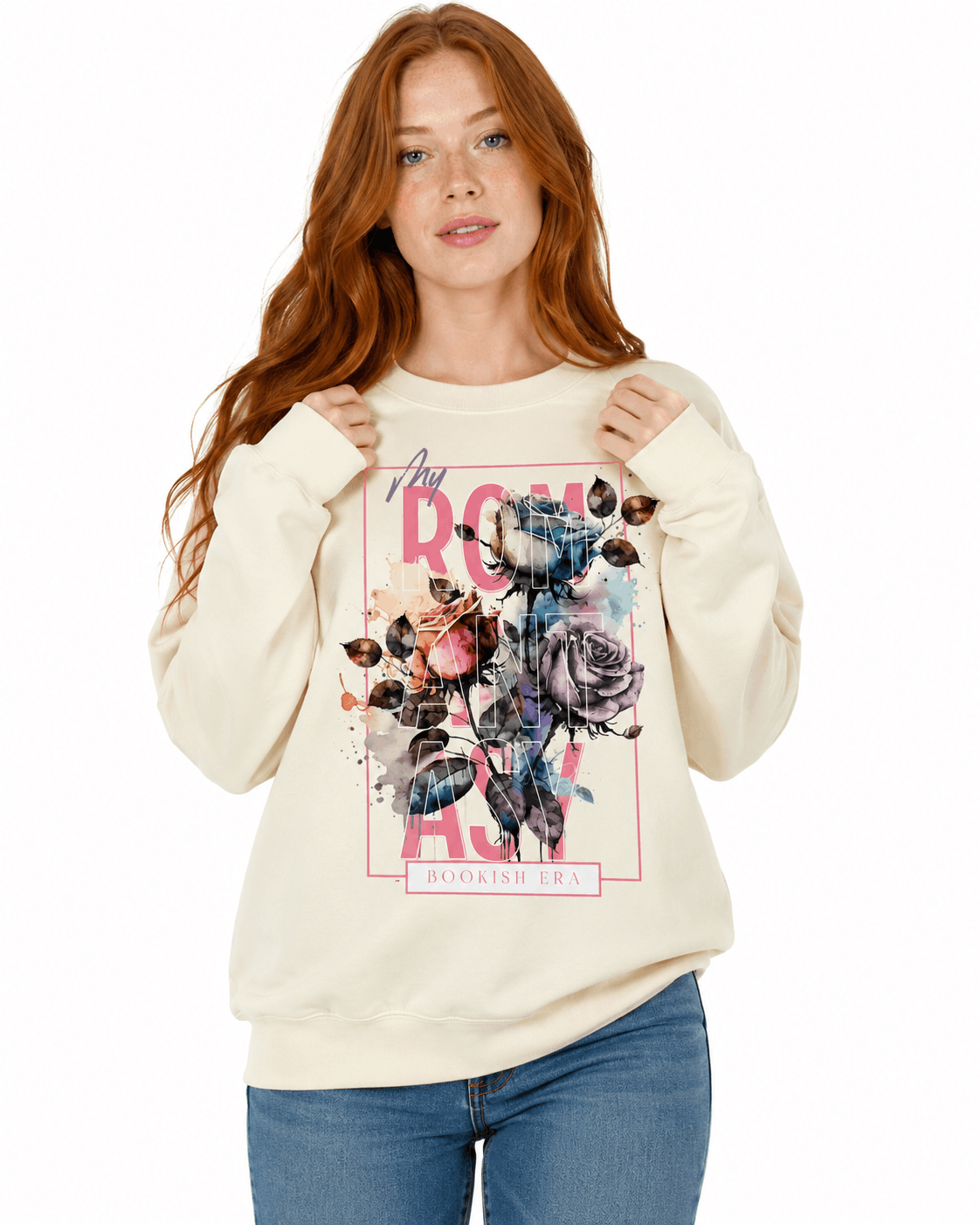 My Romantasy Era Sweatshirt | Pink Roses Cream Pullover — Jeby's Creations